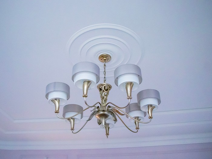 Create a focal point from above with a ceiling medallion.